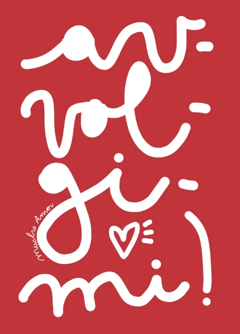 Amorino Mucho Amor «Avvolgimi», biglietto d'amore illustrato a mano